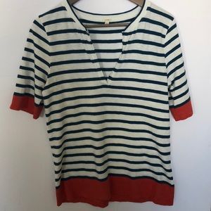 J. Crew 1/2 sleeve Striped Nautical shirt, Size L